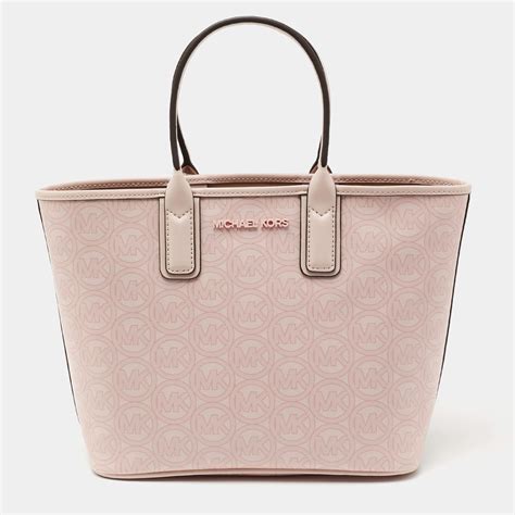 michael kors pink canvas tote.